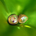 Gorgeous MARVELLA AB Rivoli Sparkling Gold Plated Clip On Stud Earrings