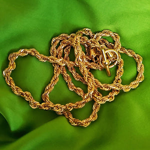 ANNE KLEIN 34" Gold Plated ROPE Long Chain Vintage Necklace