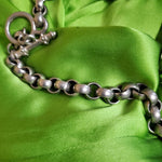 Outstanding Gerard Yosca Starburst Onyx Silvertone Pendant Thick Rolo Chain