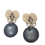Huge Modernist Lucite Silver Tone Dangle Drop Clip On Earrings Runway Couture
