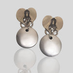Huge Modernist Lucite Silver Tone Dangle Drop Clip On Earrings Runway Couture