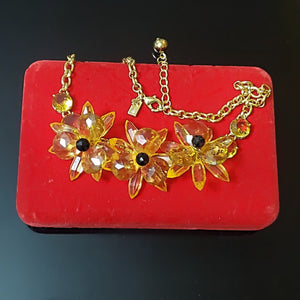 Beautiful Kate Spade Goldtone Floral Flower Necklace, Wedding Necklace