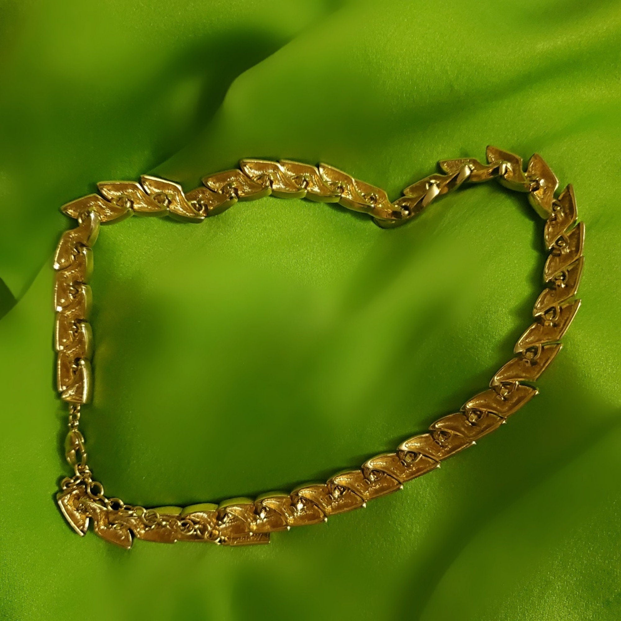 Napier Textured High Polished Gold Tone Link Choker Necklace