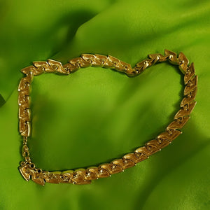 Napier Textured High Polished Gold Tone Link Choker Necklace