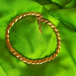 Napier Textured High Polished Gold Tone Link Choker Necklace