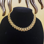 Napier Filigree Articulated Textured Gold Tone Link Choker Necklace