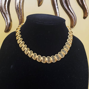 Napier Filigree Articulated Textured Gold Tone Link Choker Necklace