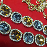 Stunning Smokey Quartz Crystal Gold Plated Double Strand Necklace