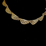 Etruscan Revival Matt Finish Gold Plate Vintage Necklace Earrings Set