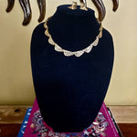 Etruscan Revival Matt Finish Gold Plate Vintage Necklace Earrings Set