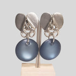 Huge Modernist Lucite Silver Tone Dangle Drop Clip On Earrings Runway Couture