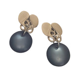 Huge Modernist Lucite Silver Tone Dangle Drop Clip On Earrings Runway Couture