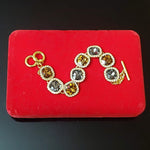 Stunning Smokey Quartz Crystal Gold Plated Bracelet Fits up to 6.5" to 8" Wrist