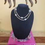 Beautiful 36" Seed Pearl Grey Bead Gold Plated Chunky Cable Link Chain By J Crew