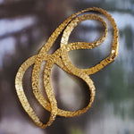 Chic Nugget Textured Gold Tone Serpentine Necklace, Chunky Couture Necklace