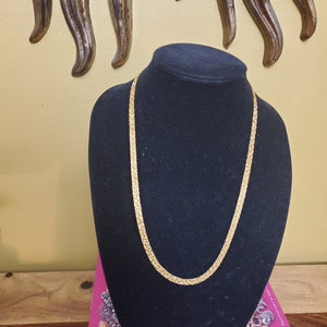 Chic Nugget Textured Gold Tone Serpentine Necklace, Chunky Couture Necklace