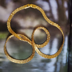 Chic Nugget Textured Gold Tone Serpentine Necklace, Chunky Couture Necklace