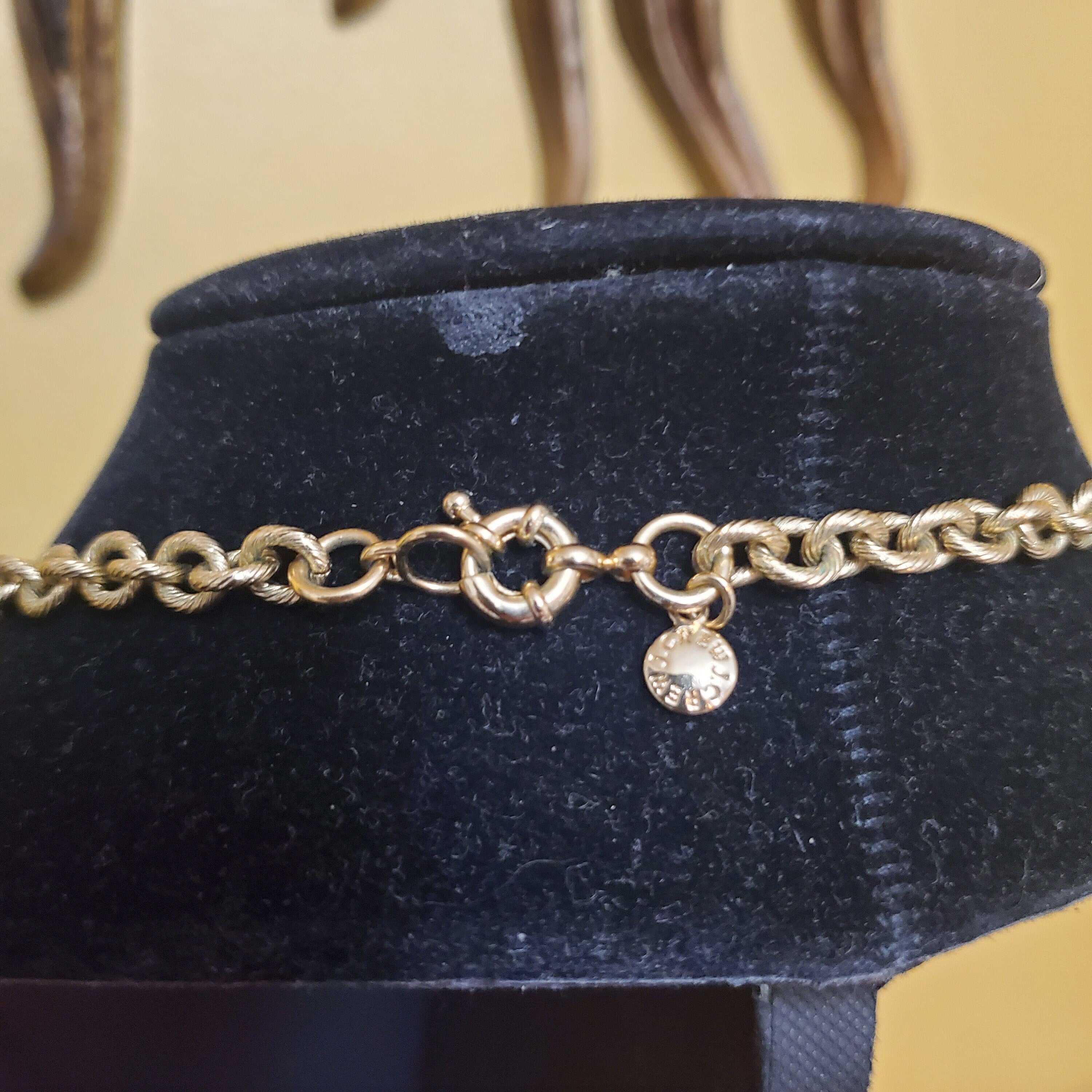 Beautiful 36" Seed Pearl Grey Bead Gold Plated Chunky Cable Link Chain By J Crew