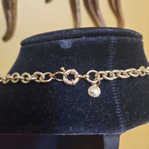 Beautiful 36" Seed Pearl Grey Bead Gold Plated Chunky Cable Link Chain By J Crew