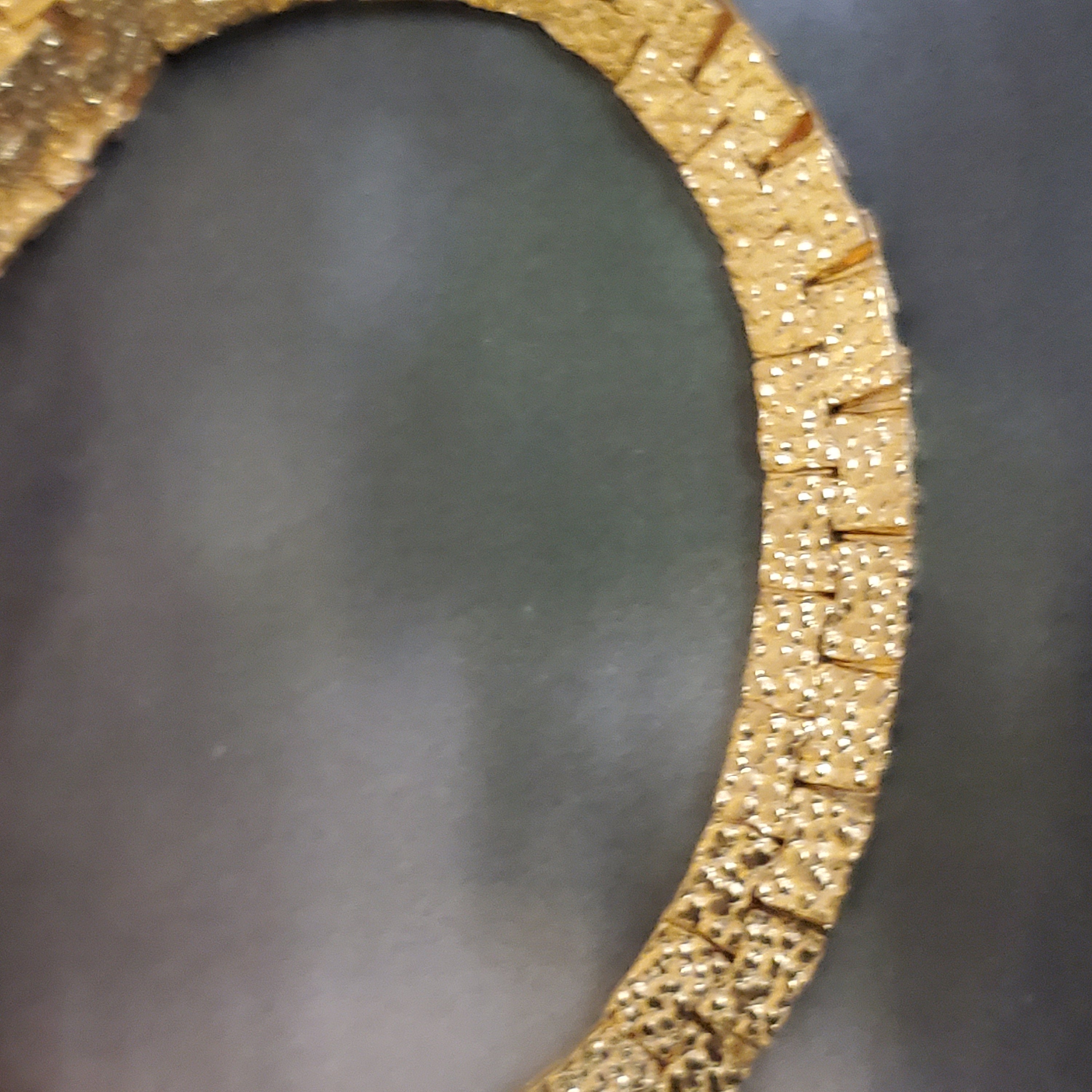 Chic Nugget Textured Gold Tone Serpentine Necklace, Chunky Couture Necklace