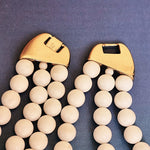 Napier Jumbo White Bead Triple Strand Vintage Necklace