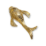 Koi Fish Clear Rhinestones Gold Tone Brooch Pin, Gold Fish Pin