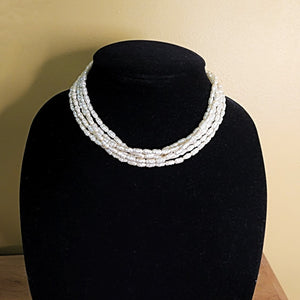Beautiful Sterling Silver Baroque Pearl Necklace, Wedding Jewelry, Torsade Necklace Brides Necklace