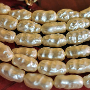 Beautiful Sterling Silver Baroque Pearl Necklace, Wedding Jewelry, Torsade Necklace Brides Necklace