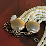 Beautiful Sterling Silver Baroque Pearl Necklace, Wedding Jewelry, Torsade Necklace Brides Necklace