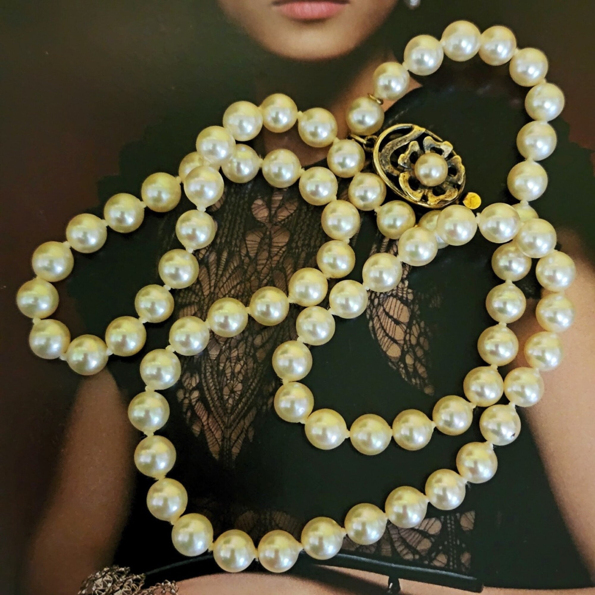 Metall Classic String Faux Pearl Sterling Silver 6MM