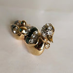 Mother Duckling Family Trio Green Enamel Swarovski Crystal Diamante Vintage Brooch Pin, Swan Brooch, Choice