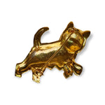 Vintage Scottie Dog Rhinestone Collar Enameled Plaid Sweater Vintage Yellpw Gold Plated Brooch