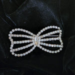 BEAUTIFUL Rhinestone Crystal Silver Plated Bow Brooch, Juliana