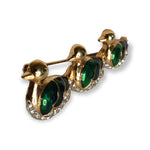 Mother Duckling Family Trio Green Enamel Swarovski Crystal Diamante Vintage Brooch Pin, Swan Brooch, Choice