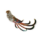 Birds of Paradise Enamel Rhinestone Gold Tone Vintage Fancy Bird Brooch, Parrot Brooch, Vintage Animal Pin, Vintage Bird Brooches