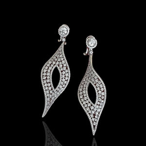 18K White Gold Vermeil Marquise Chandelier Drop Earrings Bridal Earrings, Wedding Earrings, Valentine's Day, Mother Day, Gift for her