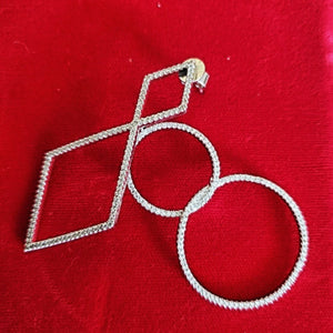 18K White Gold Vermeil Carlisa Dangle Diamond Simulants Earrings Weddings Earrings, Bridal Earrings, Wedding Earrings, Diamond Simulants