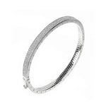 Striking Eclat 18K White Yellow Gold Vermeil Pave Bangle, Illusion Pave Simulated Diamonds, Valentine's Day, Mother's Day,