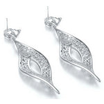 18K White Gold Vermeil Marquise Chandelier Drop Earrings Bridal Earrings, Wedding Earrings, Valentine's Day, Mother Day, Gift for her