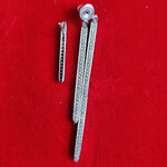 Outstanding Sas Line White Gold Earrings Bridal Earrings, Wedding Earrings