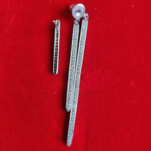 Outstanding Sas Line White Gold Earrings Bridal Earrings, Wedding Earrings