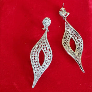 18K White Gold Vermeil Marquise Chandelier Drop Earrings Bridal Earrings, Wedding Earrings, Valentine's Day, Mother Day, Gift for her