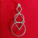 18K White Gold Vermeil Carlisa Dangle Diamond Simulants Earrings Weddings Earrings, Bridal Earrings, Wedding Earrings, Diamond Simulants