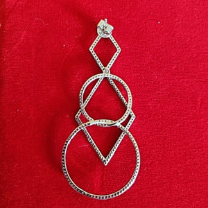 18K White Gold Vermeil Carlisa Dangle Diamond Simulants Earrings Weddings Earrings, Bridal Earrings, Wedding Earrings, Diamond Simulants