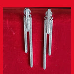 Outstanding Sas Line White Gold Earrings Bridal Earrings, Wedding Earrings