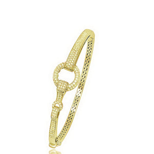 Striking 18K Gold Pave White Yellow Gold Vermeil Pave Bracelet, Valentine's Day, Gift For Her, Mother's Day