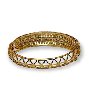 18K White Yellow Gold Plated Baguette Bracelet, Bangle, Wedding Jewelry, Couture, Runway