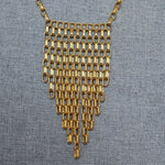 Gorgeous Gold Tone Droplet Necklace, Chainmail Necklace, Waterfall Necklace