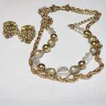 Coro Multi-strand Beaded Gold Tone Prince Dangle Earrings