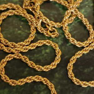 30" Millefiori Pendant Monet Gold Rolo Chain Vintage Necklace